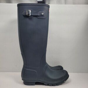 Hunter Women's Dark Navy Tall Waterproof Rubber Rain Boots US Size 9